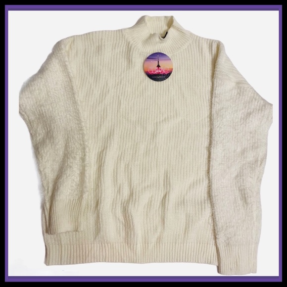 NWT LOVE BY DESIGN CREAM MOCK NECK SWEATER XL - Picture 2 of 13